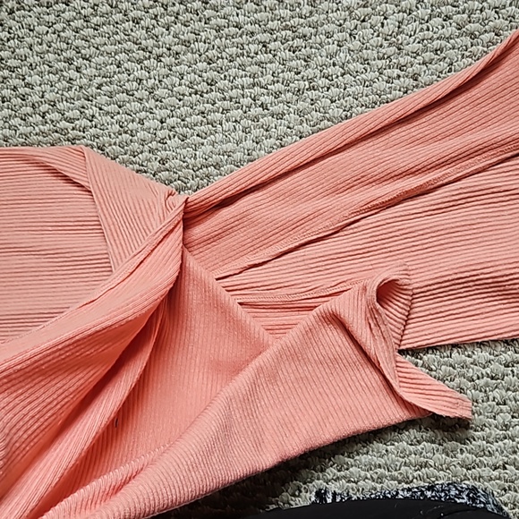 Oneill aquaria ribbed v neck midi dress medium slit - Picture 7 of 8